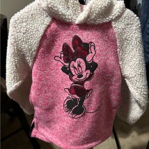 Disney Kids Pink and White Minnie Mouse Hoodie